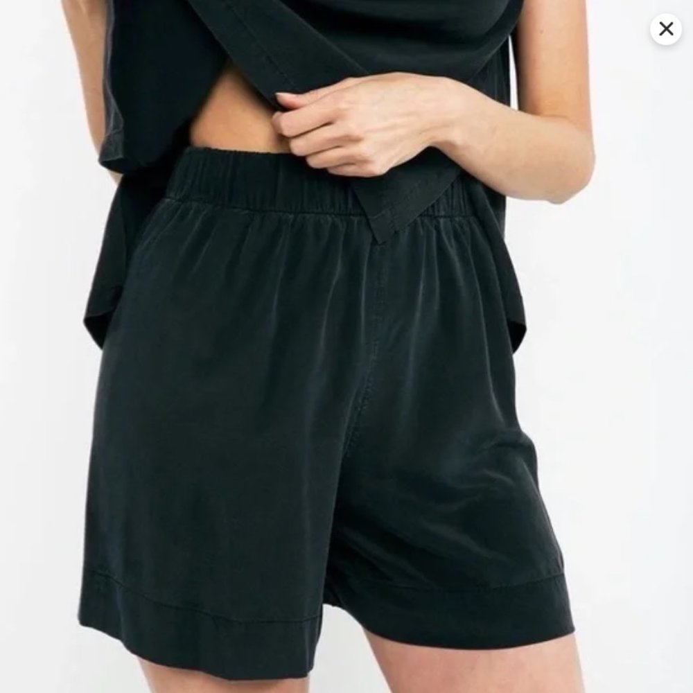 Elizabeth Suzann Florence Silk Shorts in Black